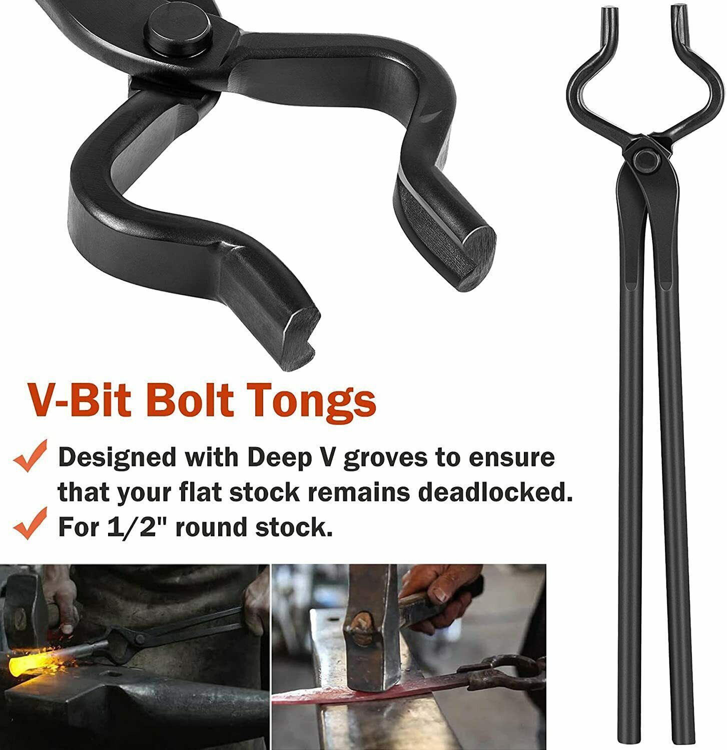 Knife Making Tongs Bladesmith Tong Set & Blacksmith Hammer 1.5 kg Forge Tools