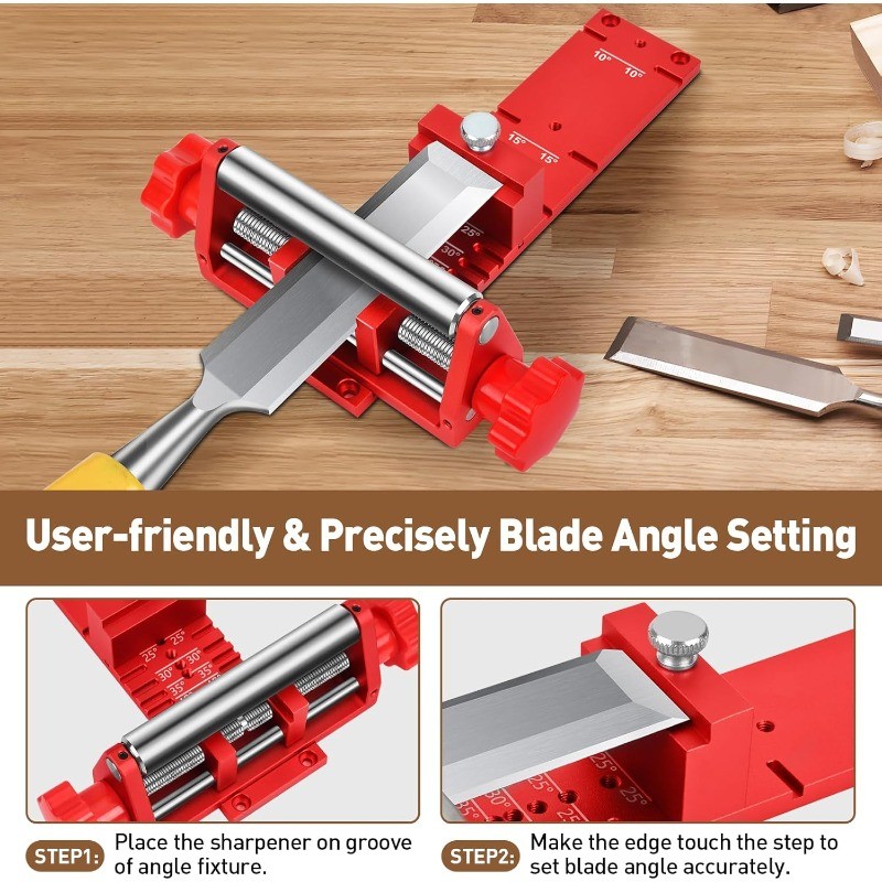 Sharpening Jig, Wood Honing Guide for Chisels and Planes Width 0.1″ to 2.8″