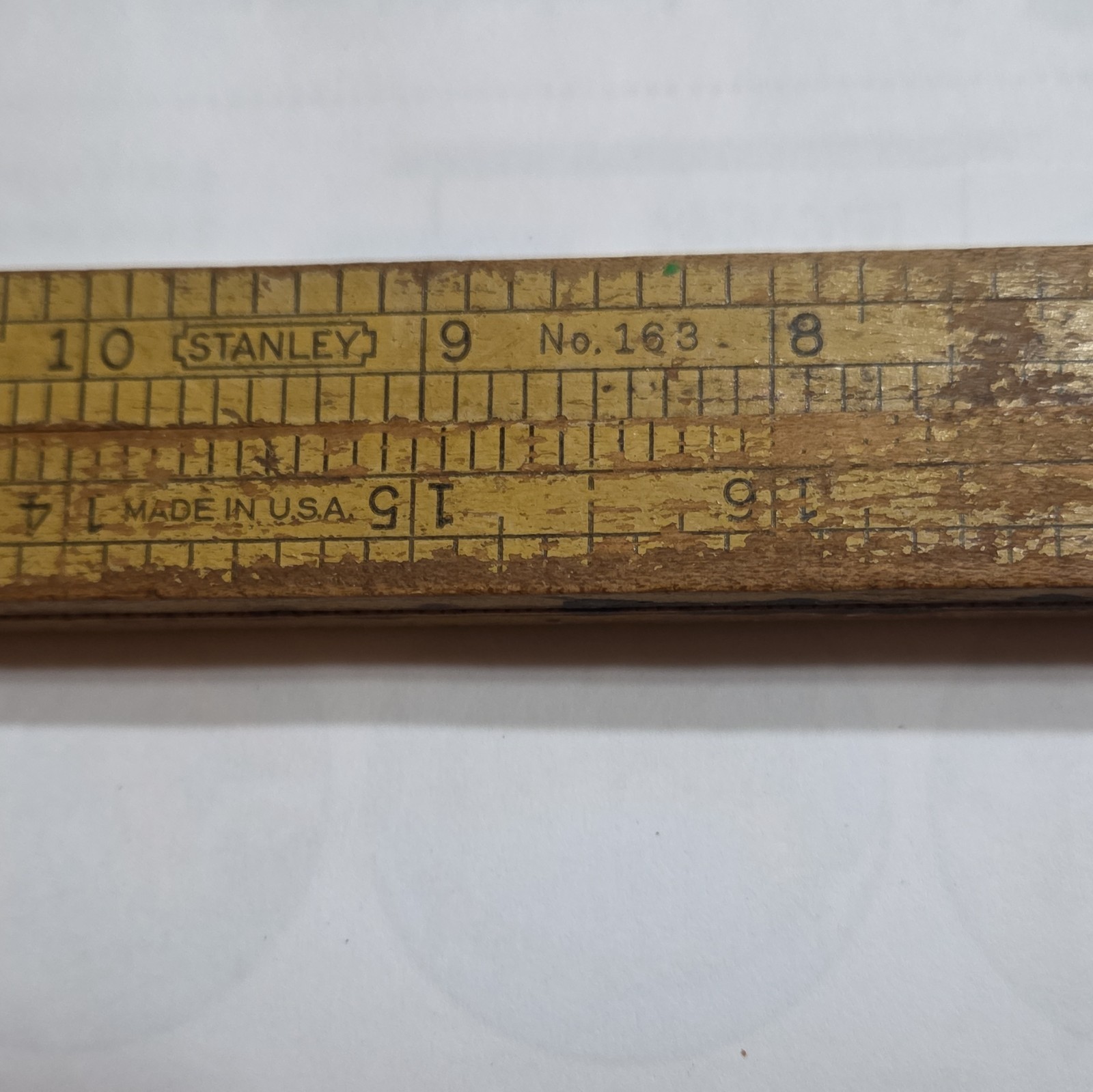 Stanley No. 163 Wooden Folding Rule Ruler, Made in USA, Vintage Original 24 inch