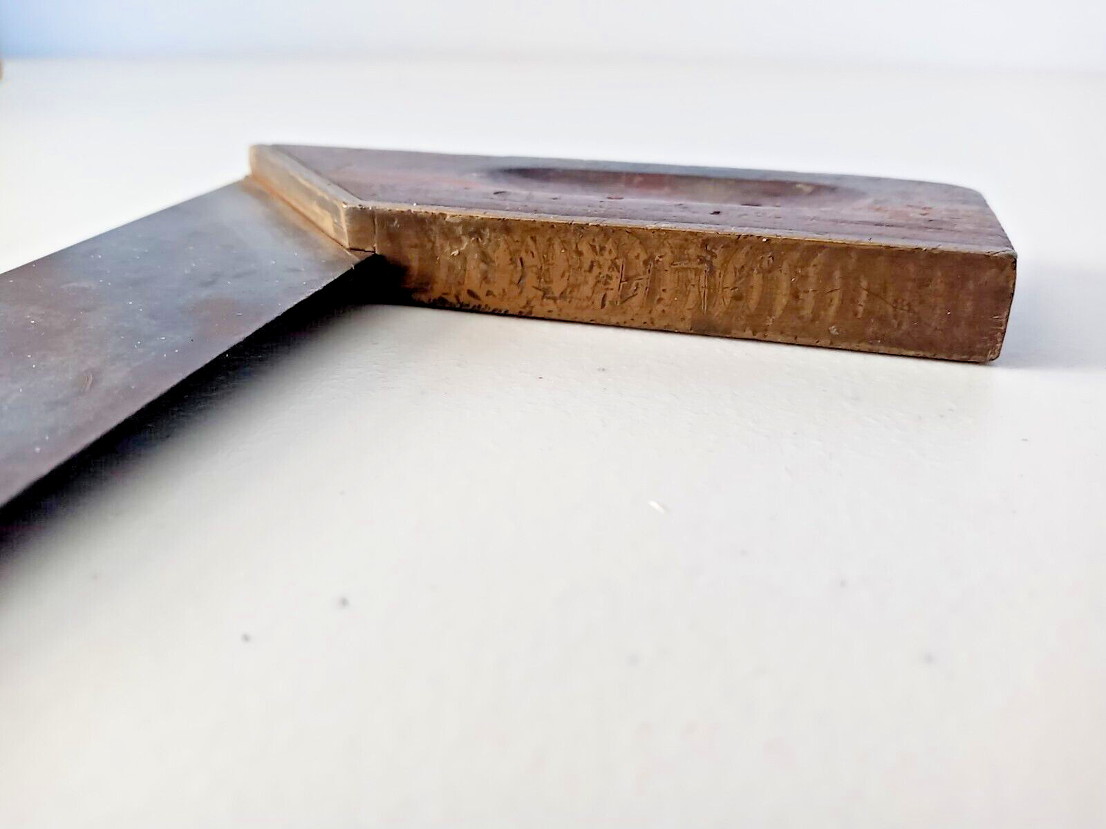 Vintage Square HSB & CO Wood & Brass 7 1/2” OVB-Our Very Best
