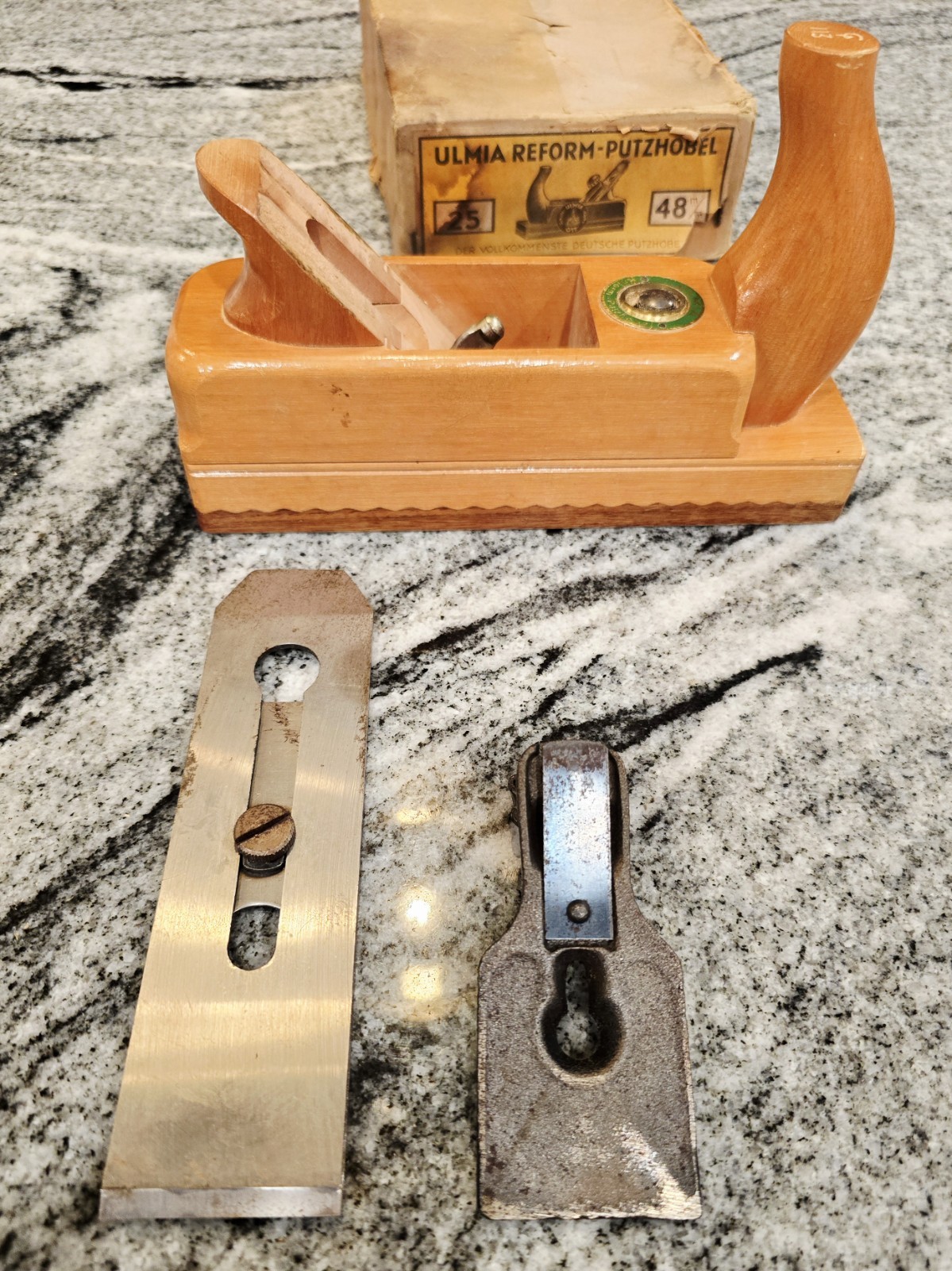 Ulmia Ott Reform Putzhobel No. 25 48mm German Horned Smoothing Plane – W/Box