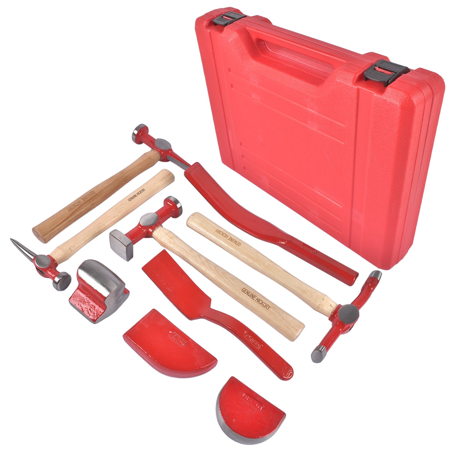 Car Body Repair Tool Kit with Carrying Case, Hickory Handles, Fender Repair kit