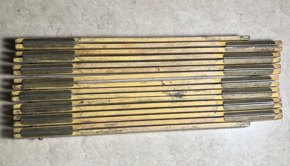 From estate-Vintage wooden Lufkin X48 inch Red End extension folding ruler