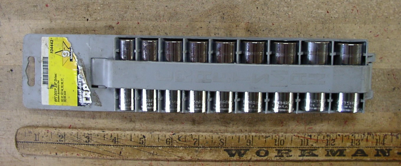 9 Pc. Set Craftsman G2 Inverted 3/8″ Dr. Deep Well Metric Sockets,19mm-10mm,VGC