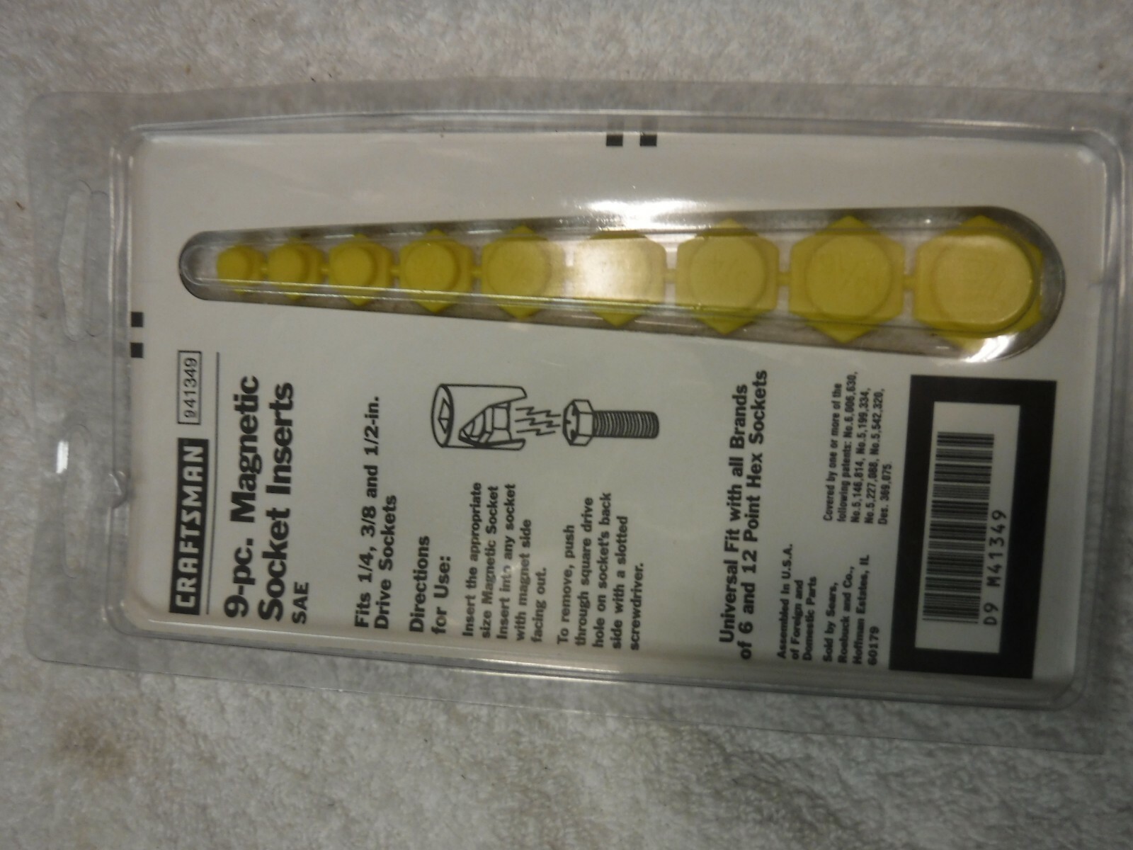 Craftsman 1/4″ 3/8″ 1/2 Drive Magnetic Socket Insert Set 9 pcs USA 9-41349 41349