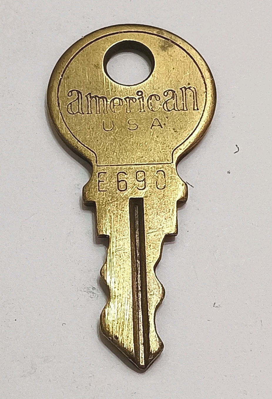 # E690 American Lock Co Key USA Junkunc Bros Appx 1-3/4″ Long Nice Incl Free S&H
