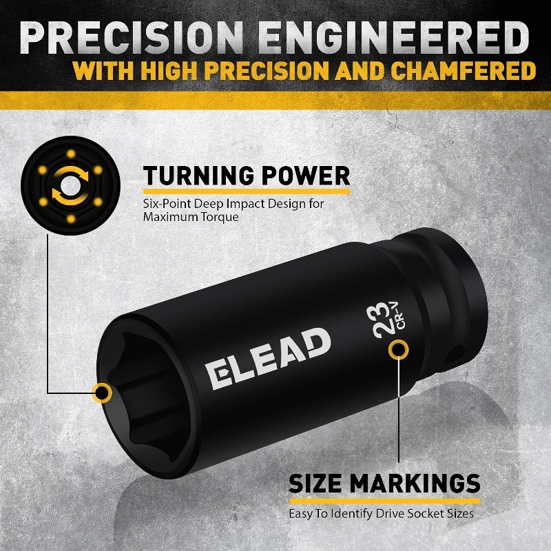 1/2″ Drive Deep Impact Socket 30-Piece Standard SAE (3/8 to 1 Inch) and Metric