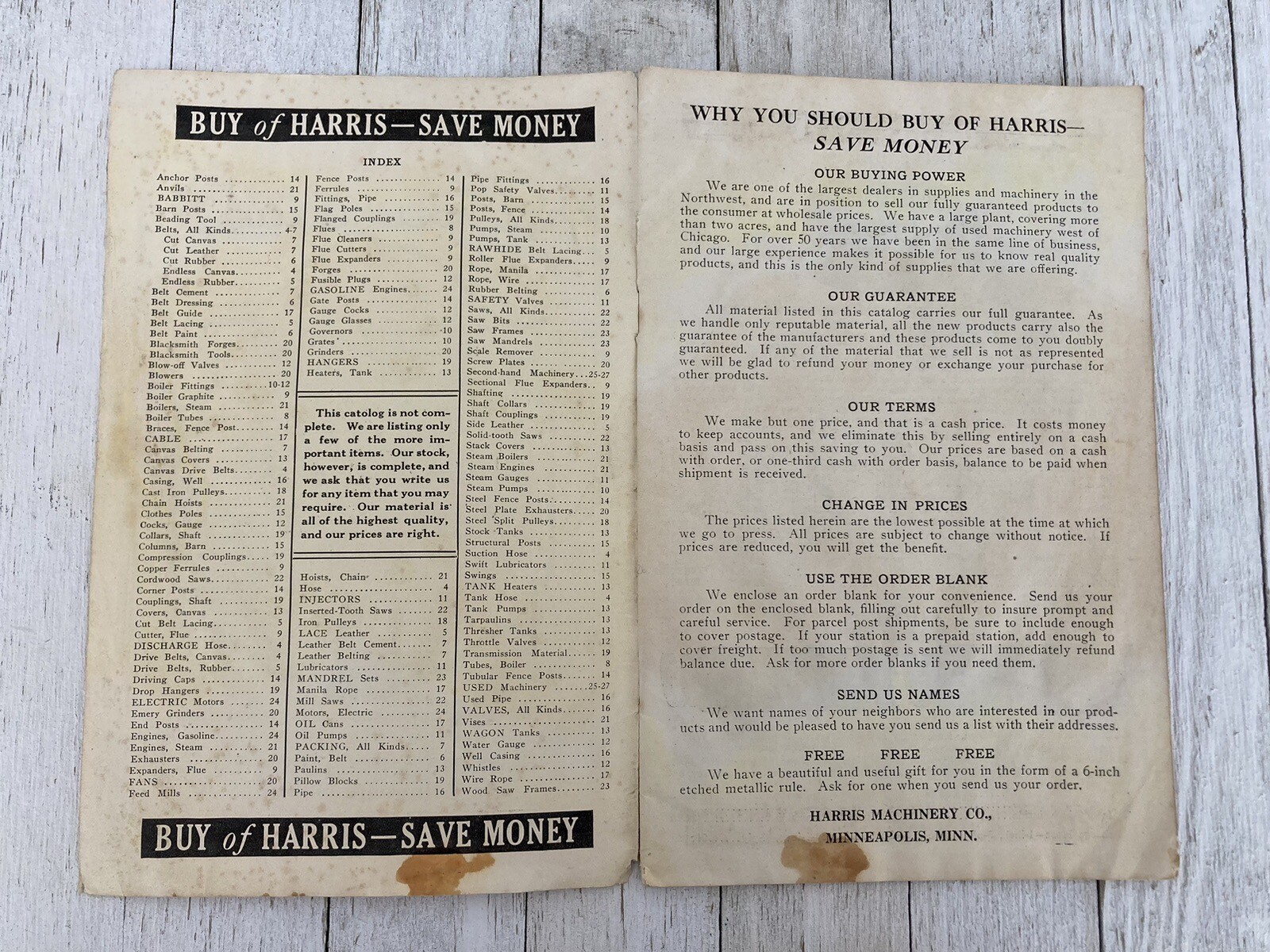 RARE! Vintage Harris Machinery CO Machinery and Supplies Catalog No 35