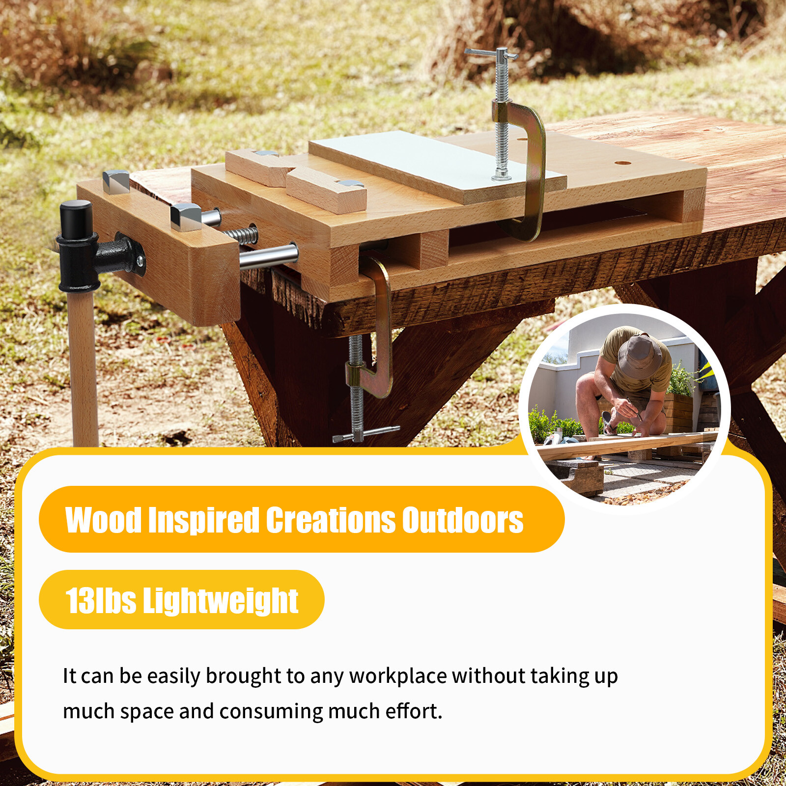 Hard Wood Workbench Desktop Vice Woodworking Vise with 4 Superior Clampings