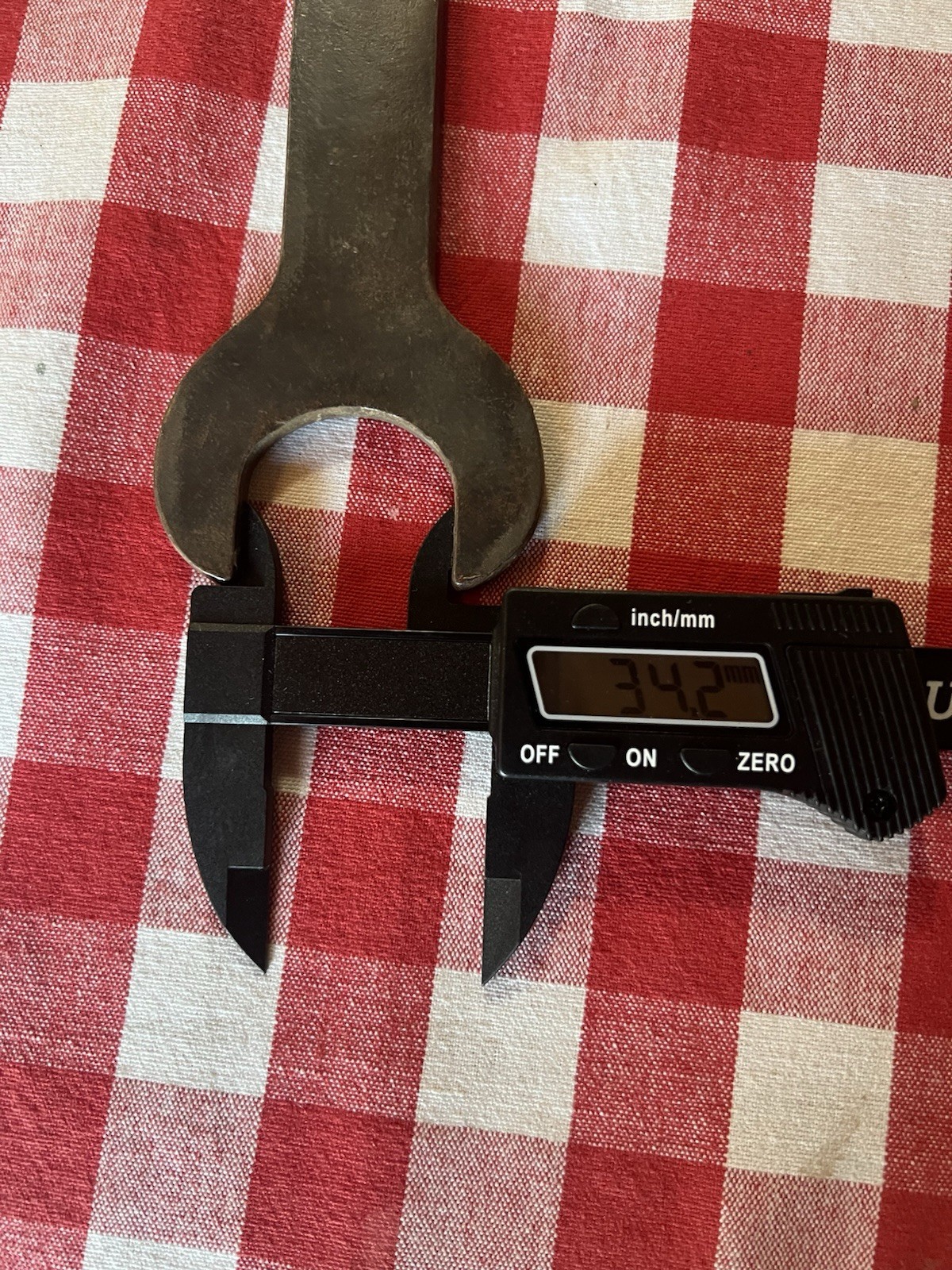 Vintage Thin Double Open End Wrench Spanner 34mm x 36mm Unmarked Old Tool