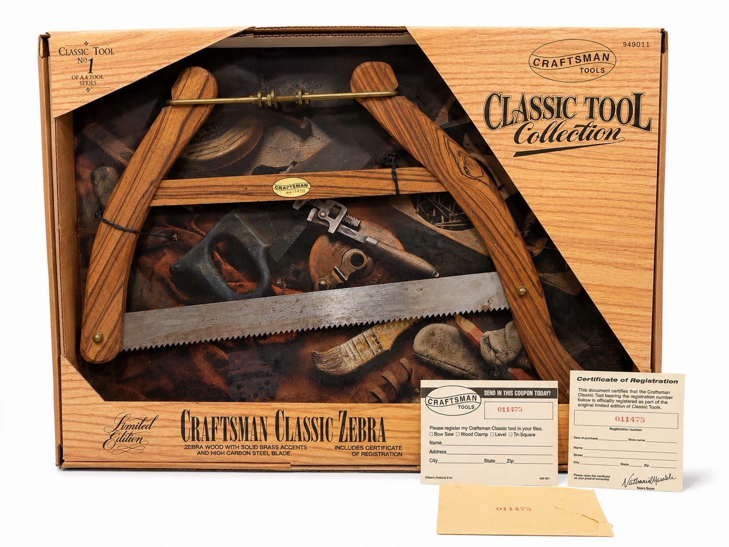 Craftsman Classic Tool Collection Zebra Wood Bow Saw Limited Edition