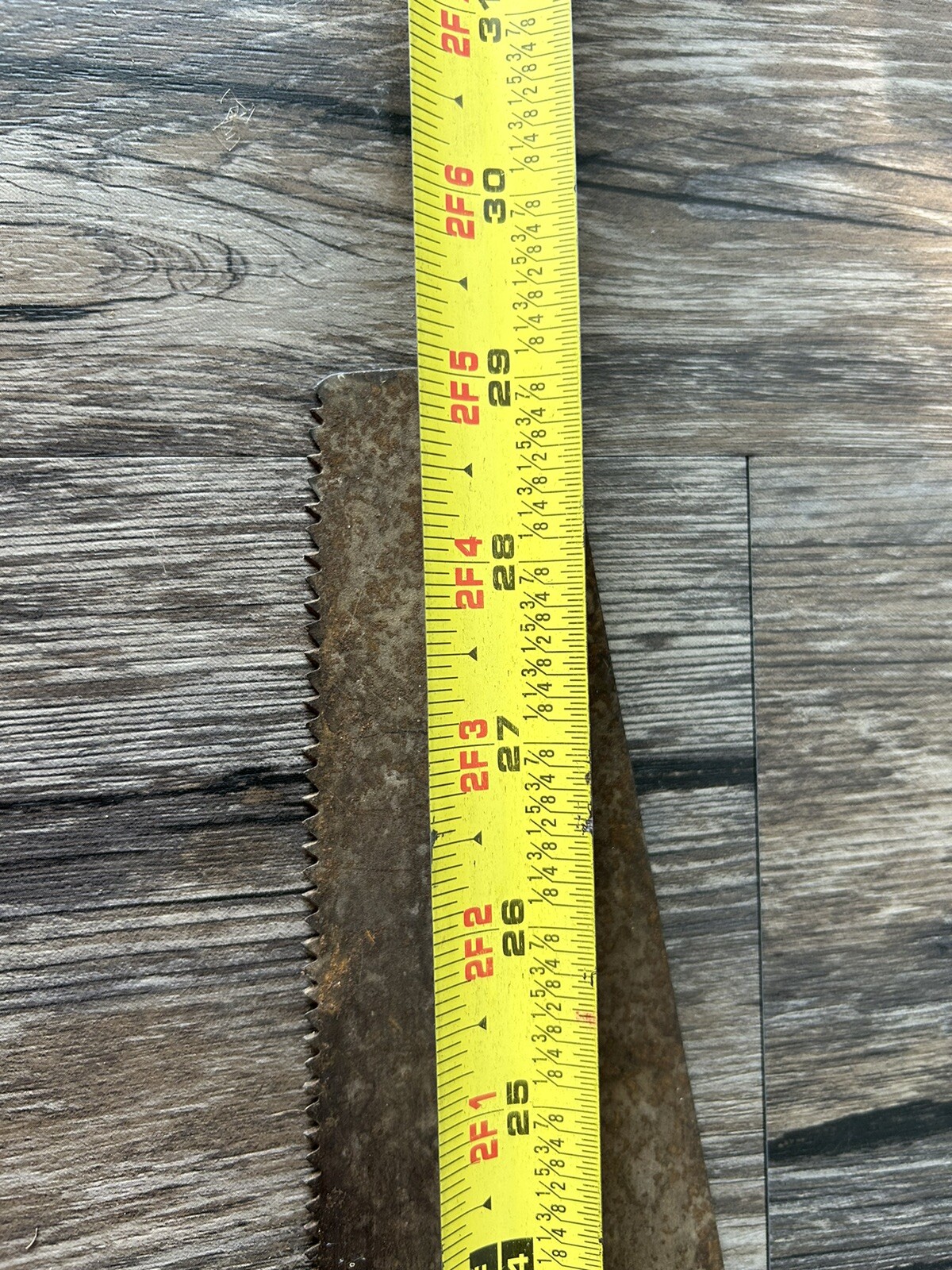 Vintage Disston Wooden Handle Hand Saw 29”