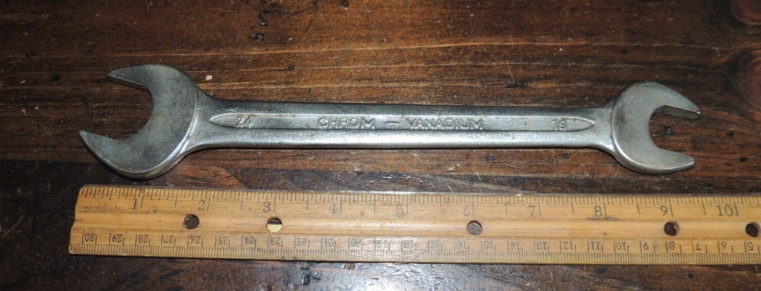 19MM X 24MM HEYCO No. 350 Open End Wrench, CHROM-VANADIUM Germany 10″ LONG