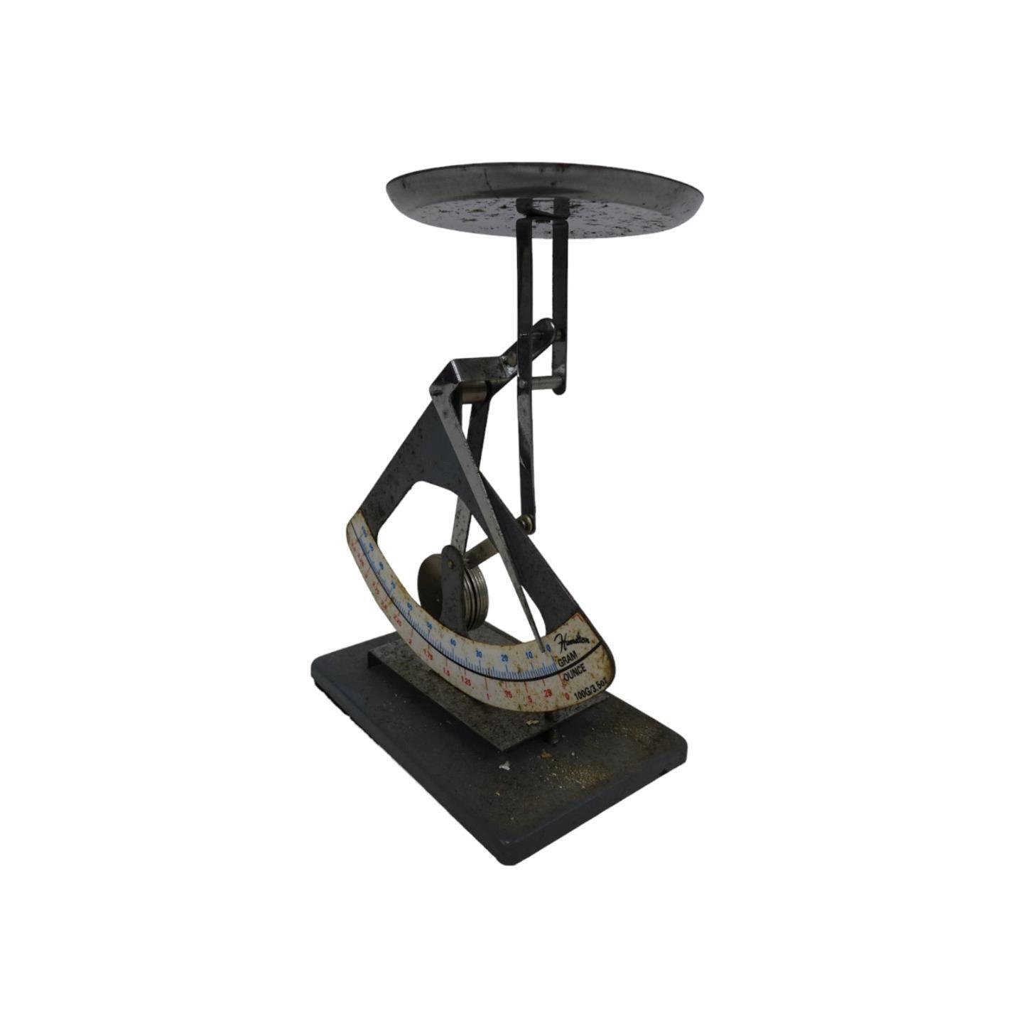 Vintage Hamilton 100 Gram 3.5 Ounce Weighted Counterbalance Scale Adjustable