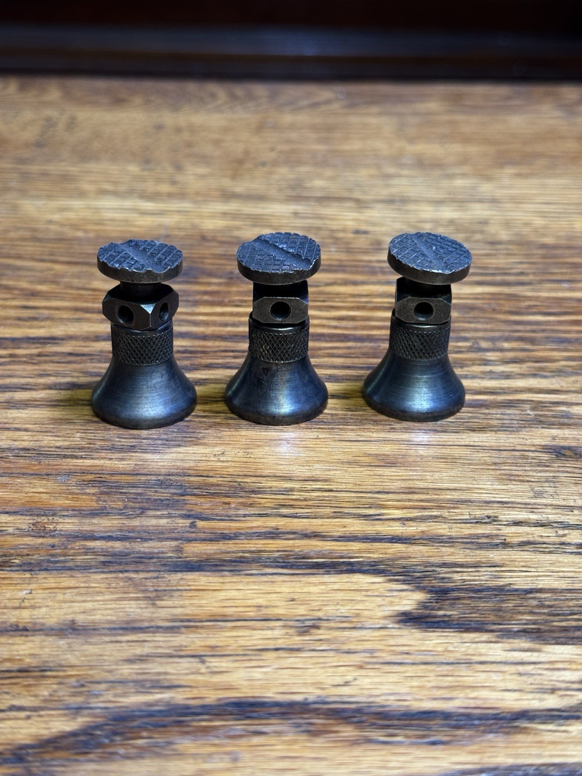 Matching Set If Three Machine Jacks. 1 1/2” Tall 1” Diameter.