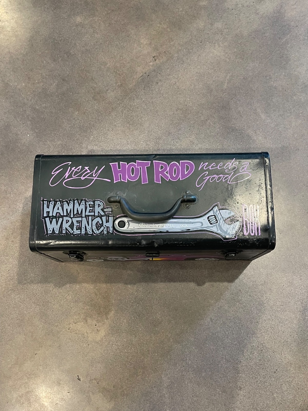 Custom Hand Painted Tool Box Pinstripe Rat Rod Hot Rod Hammer Wrench