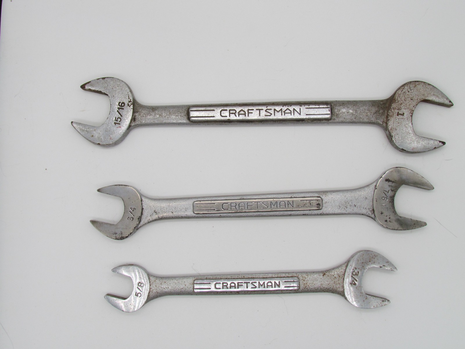 Craftsman Double Open End Wrenches 1 in-15/16 in, 7/8in-3/4in, 3/4in-5/8in