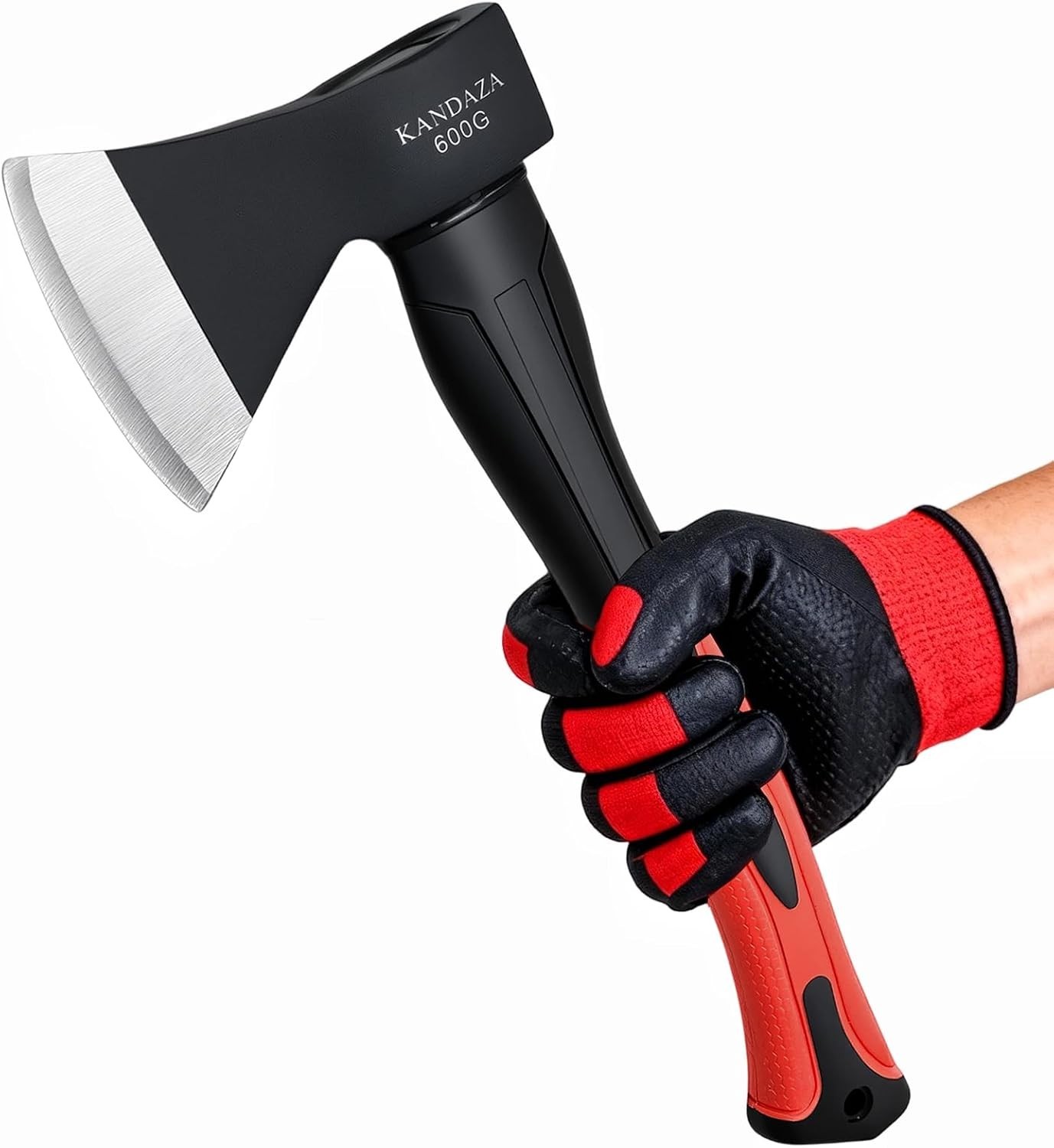 15-Inch Camping Axe: Forged Carbon Steel Hatchet with Vibration-Absorbing Handle