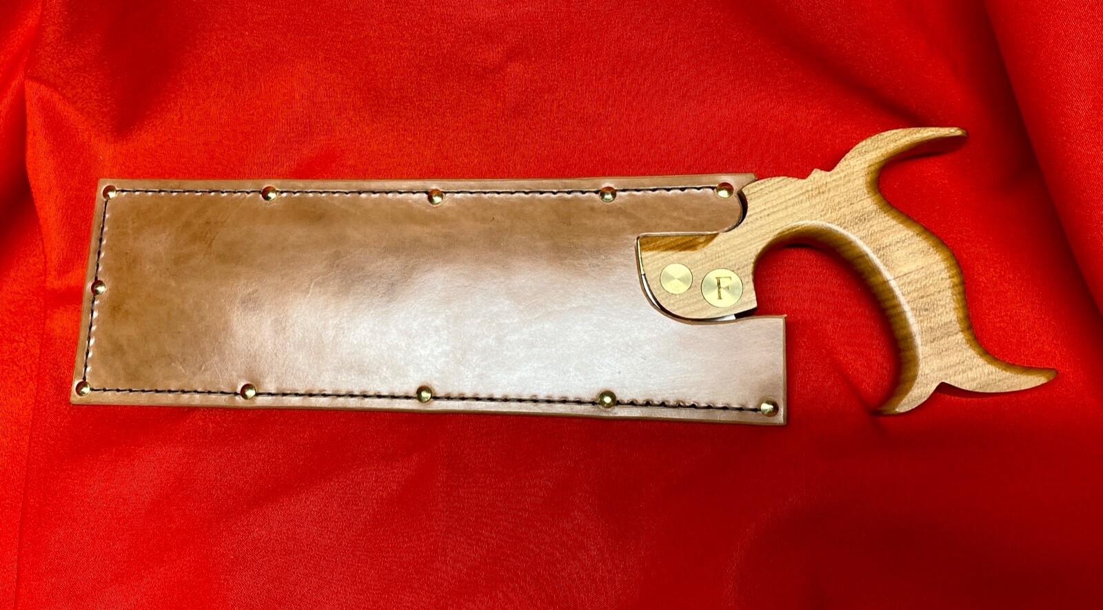 Florip Tool Works 10″ Dovetail Saw Cowhide Saw Blade Cover Hand Made in USA