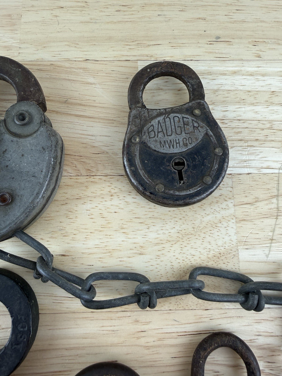 Vintage Metal Packlock Lock Lot, Yale & Towne, Badger, Esquire Lot -NO KEYS