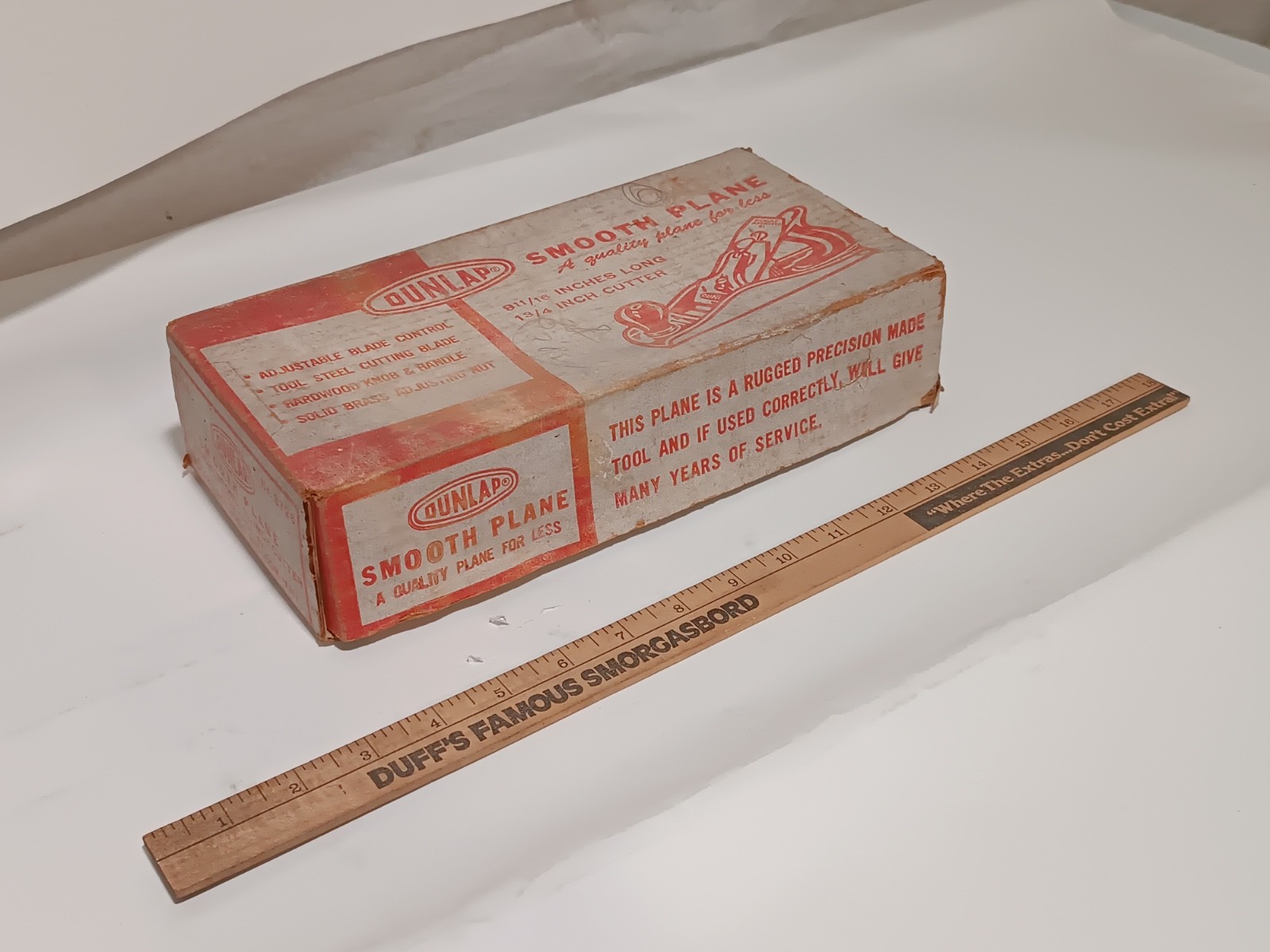 Vintage Sears Dunlap 3726 Smooth Hand Plane 9-11/16″ In Original Box