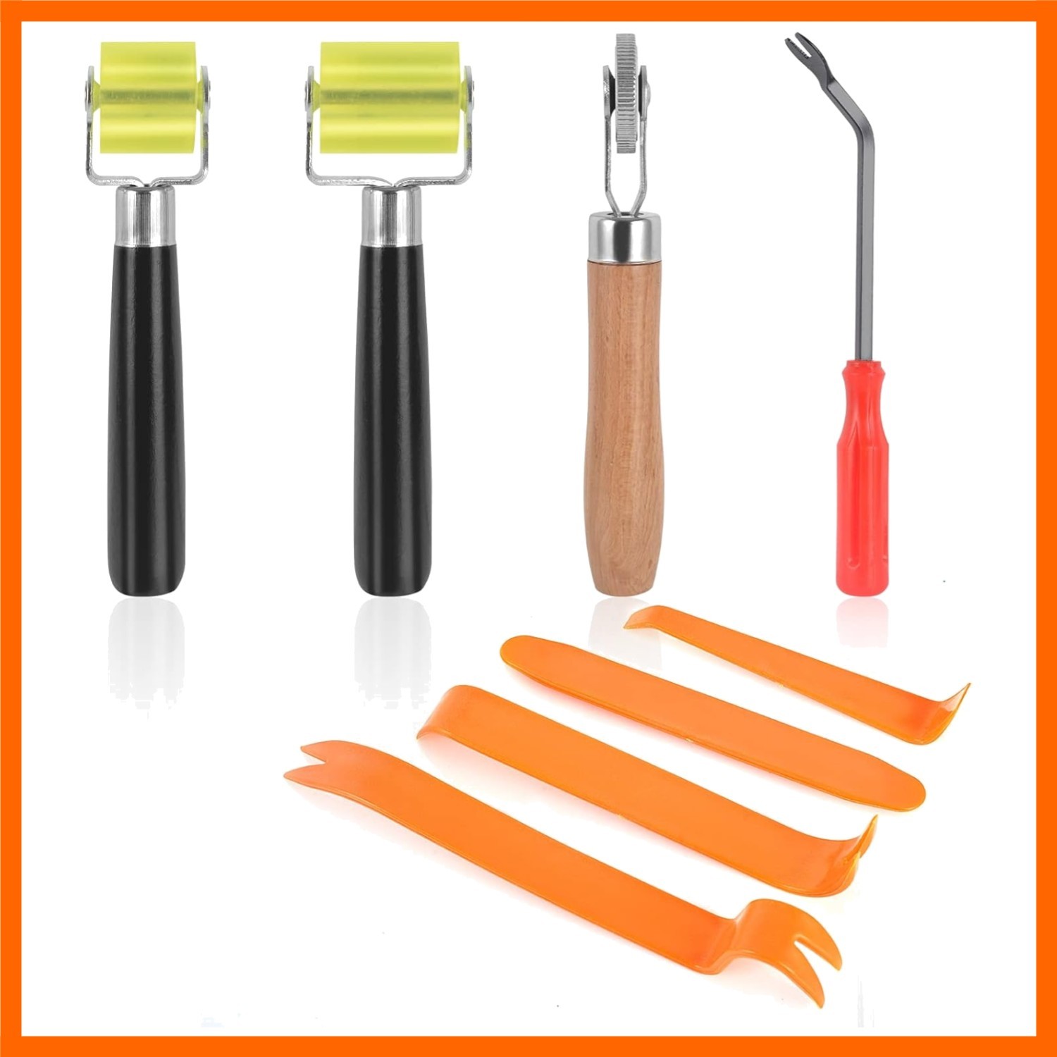 8 Pieces Car Sound Deadening Roller Headliner Roller Auto Trim Removal Tool S…