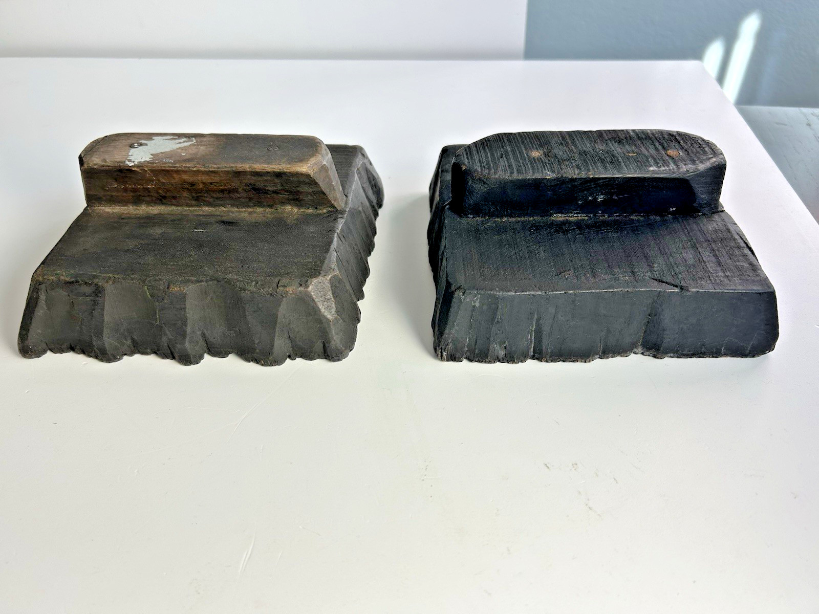 Vintage/Antique Hand-Carved Wooden Textile Printing Blocks Stamps Floral designs