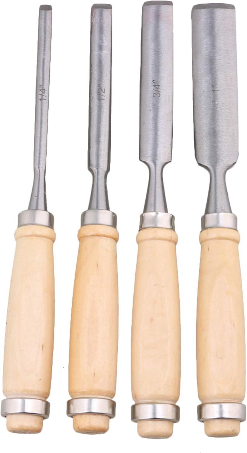 4PCS Semicircle Wood Carving Hand Chisel Tool Set Woodworking Gouges