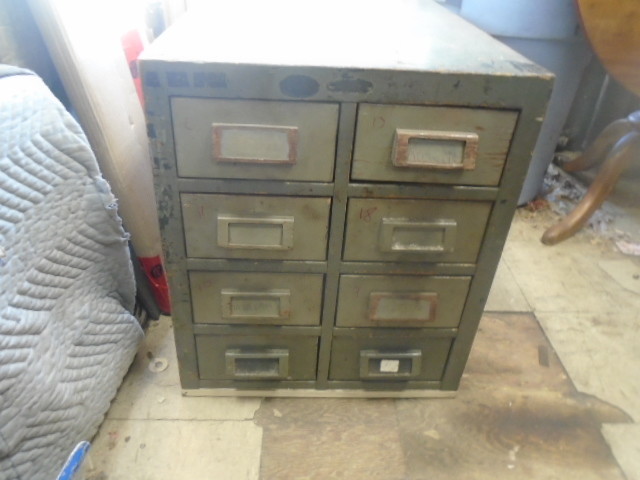 MACHINIST Vintage Wooden File Cabinet with Multiple Drawers Chest Case