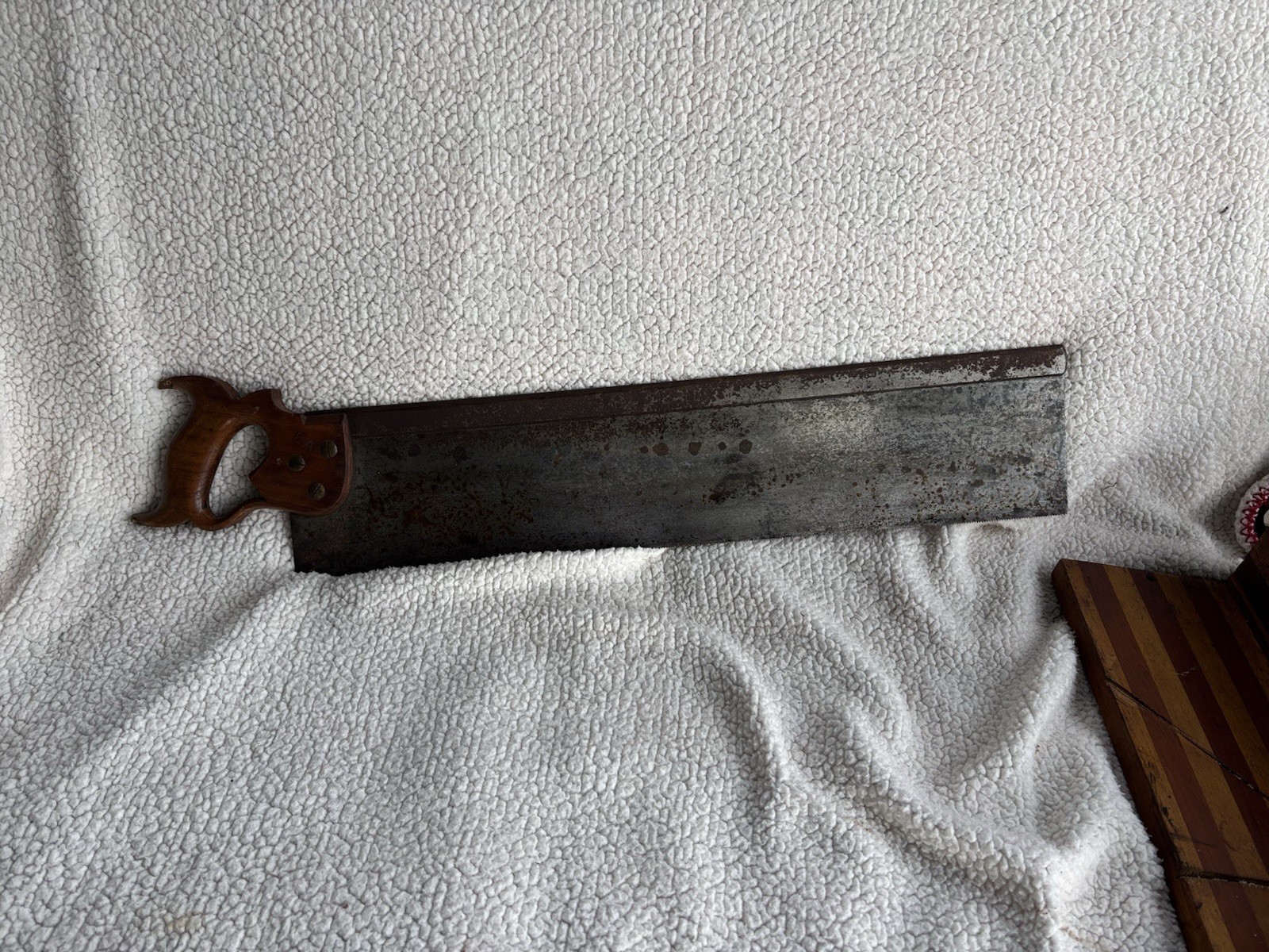 Antique Perfection Miter Box W/Henry Disston & Sons Cast Steel Saw