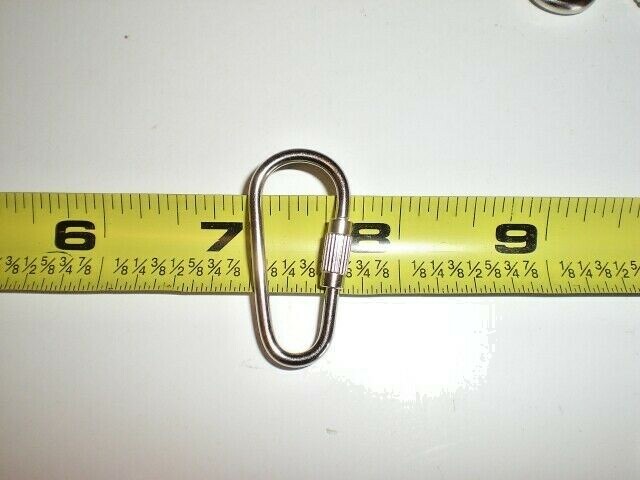 10 Lot Stainless Steel Carabiner Marine Quick Screw Links Boating Sailing Marine