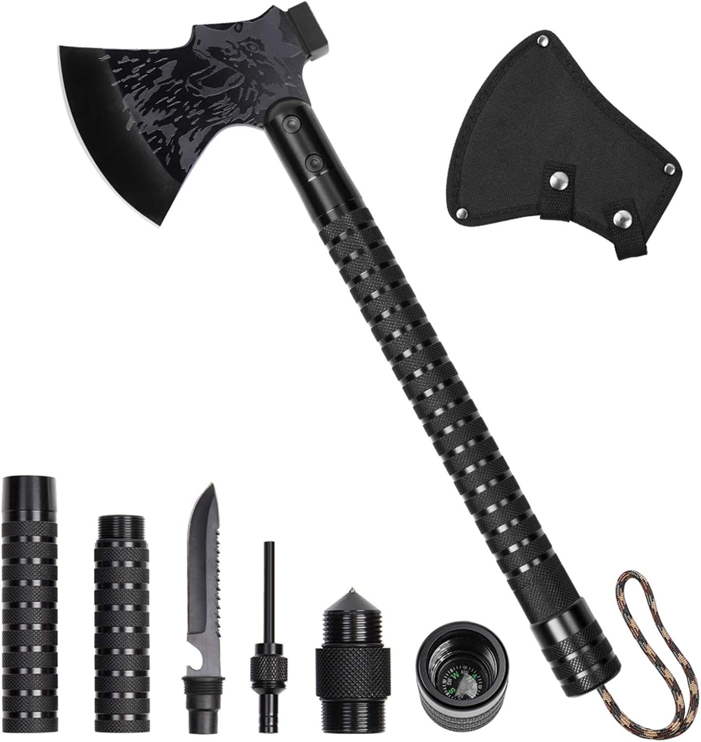Multifunctional Folding Hatchet & Emergency Tool with Nylon Sheath – Lightweight