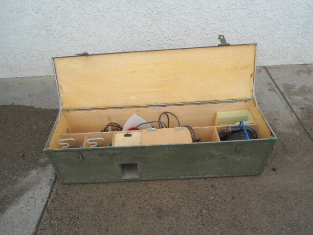 Swedish Army Wood Light Station Box with Cables(Box and Cables Only….NO LIGHT)