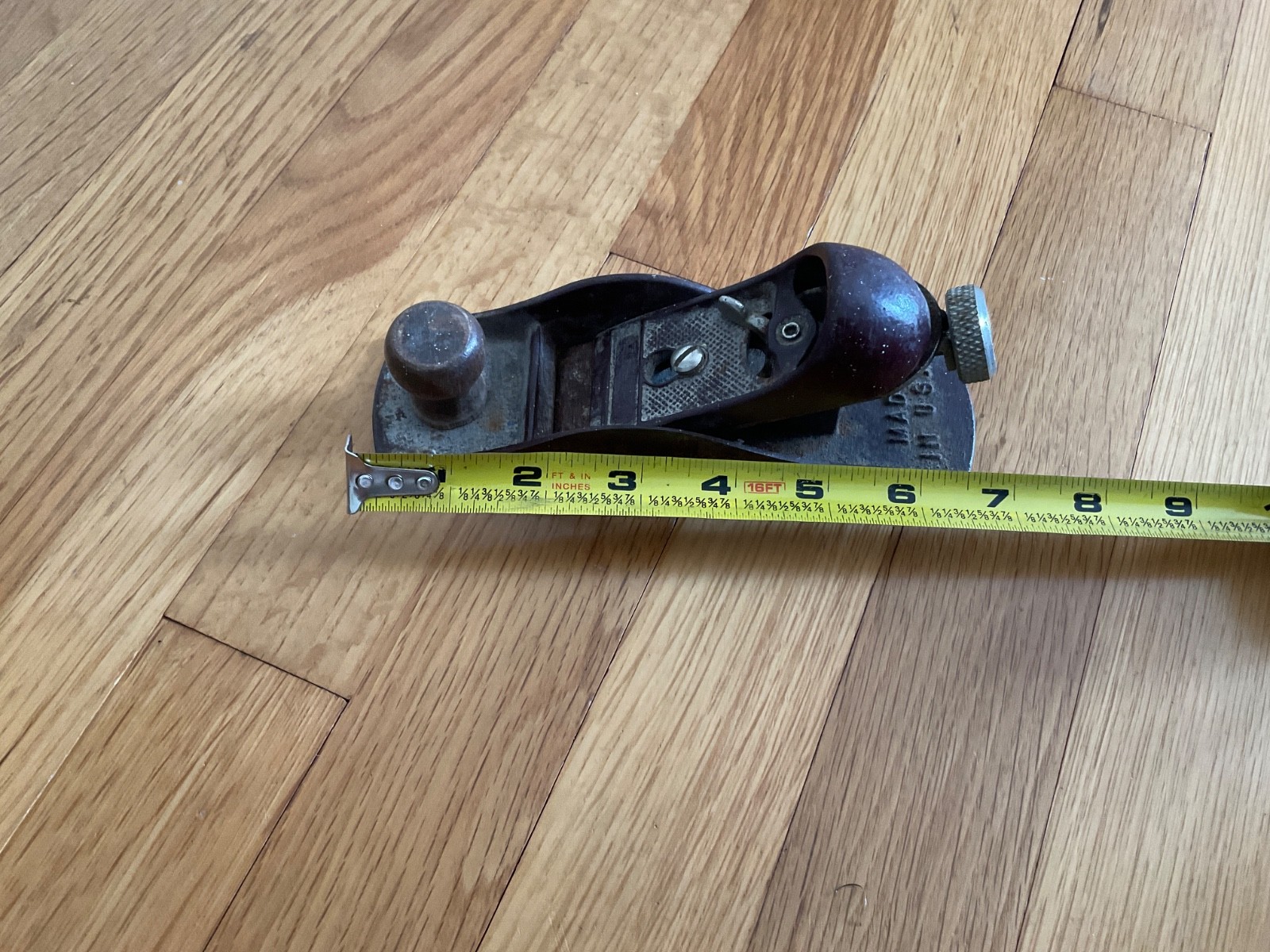 Vtg. Wood Block Plane, 7″ Length x 2″ Wide, Made in USA Unbranded