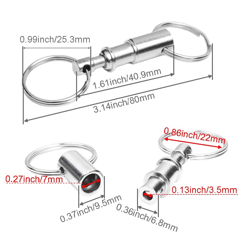 CooBigo 3 Pack Quick Release Detachable Medium, #01 Silver(3 Pack)/Alloy