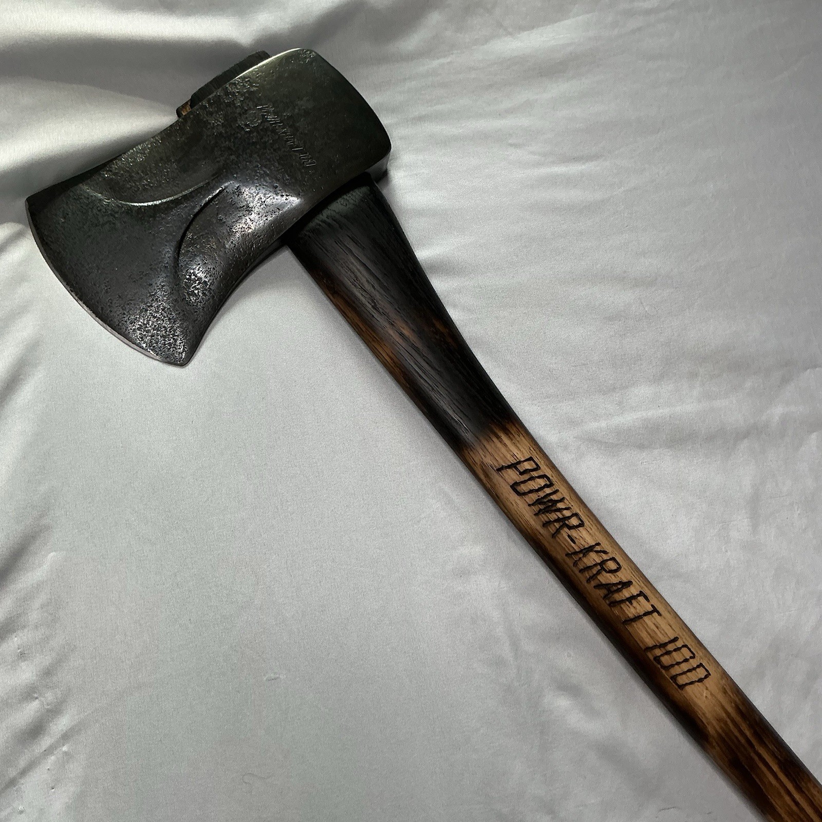 Powr-Kraft 100 Single Bit Axe Missouri Hickory Handle Montgomery Ward Vintage