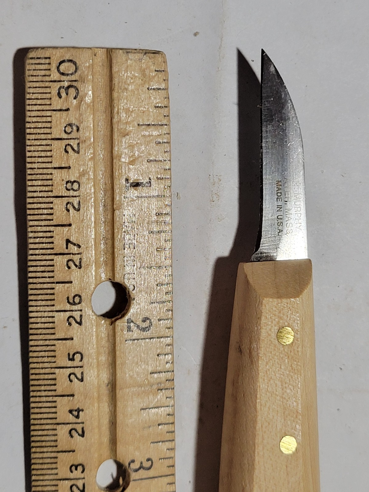 Vintage R. Murphy Handcraft Wood Carving Knife 1 .5″ Blade w/ Rubber Blade Guard