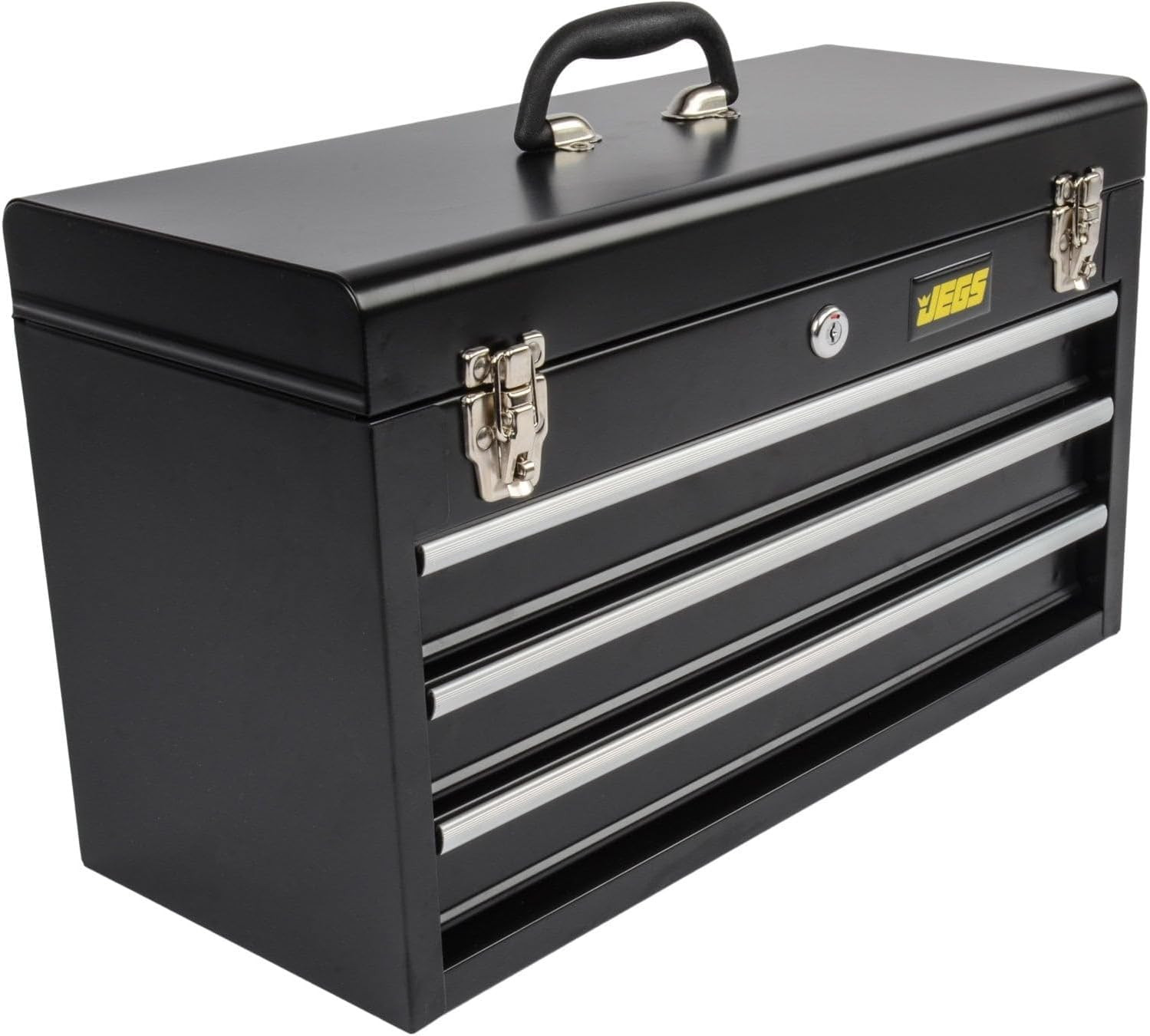 3-Drawer Toolbox – Metal Toolbox with Ball-Bearing Drawer Slides – Rust-Resistan