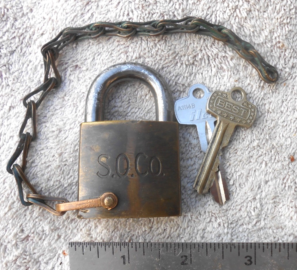 SO. Co. Vintage BEST Logo Padlock with 2 Keys