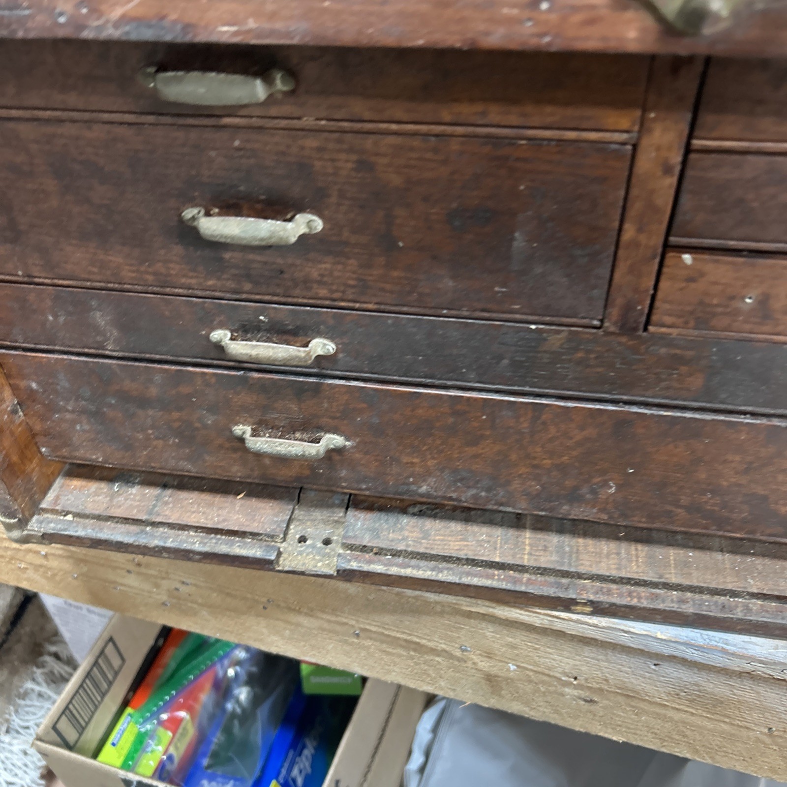 Vintage Machinist Tool Chest Wood Gerstner Style Wood Box 50s