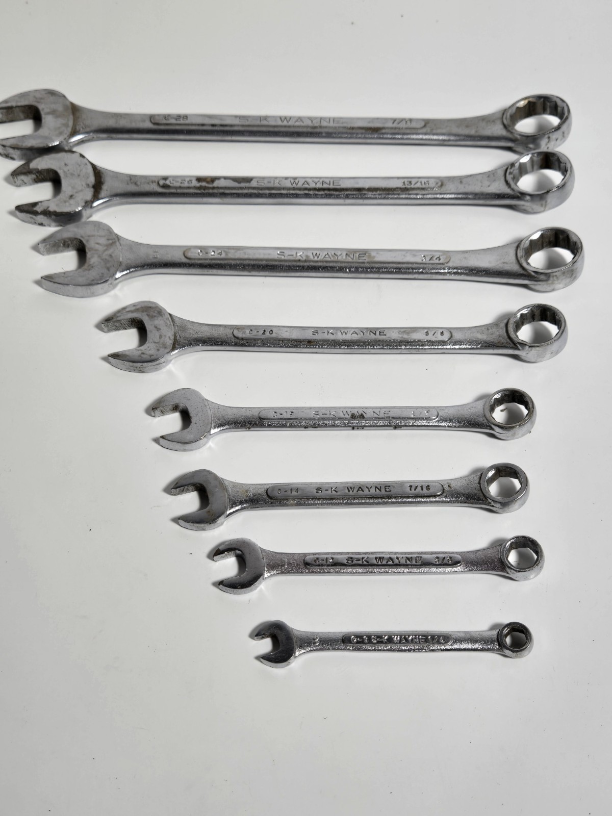 Vintage S-K Wayne Combination Wrenches (8)