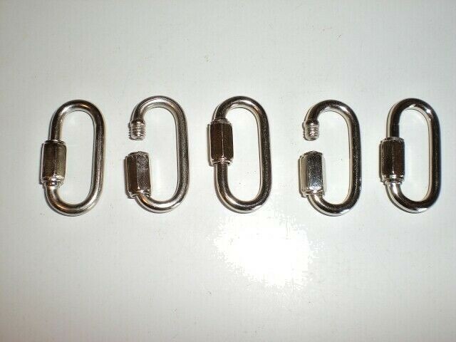 10 Lot Stainless Steel Carabiner Marine Quick Screw Links Boating Sailing Marine