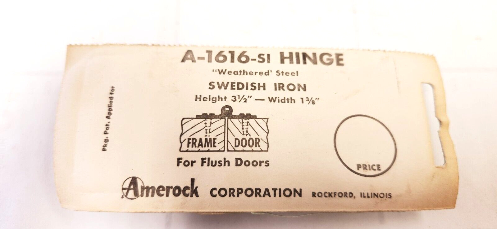 AMEROCK A-1616-SI HINGE WEATHERED STEEL-SWEDISH IRON FINISH 3-1/2×1-3/8(7PR_NEW)