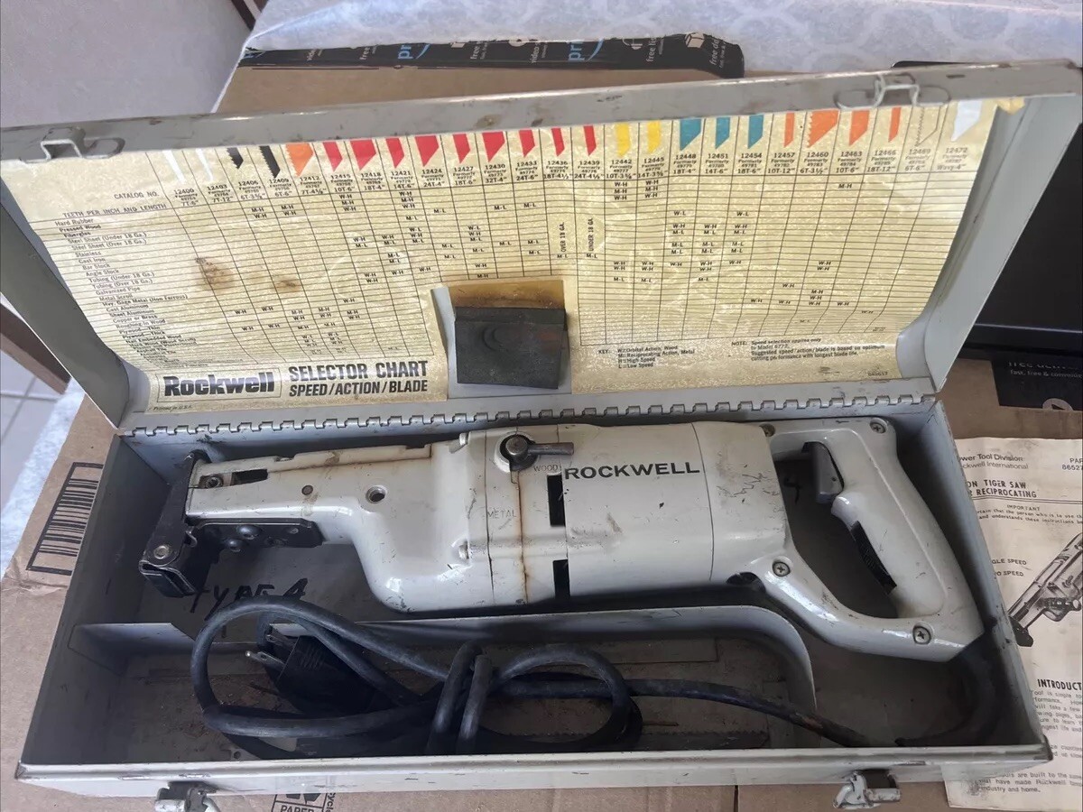 Rockwell 6772 T4 Steel Reciprocating Extra Heavy Duty Wood/Metal Saw Metal Case