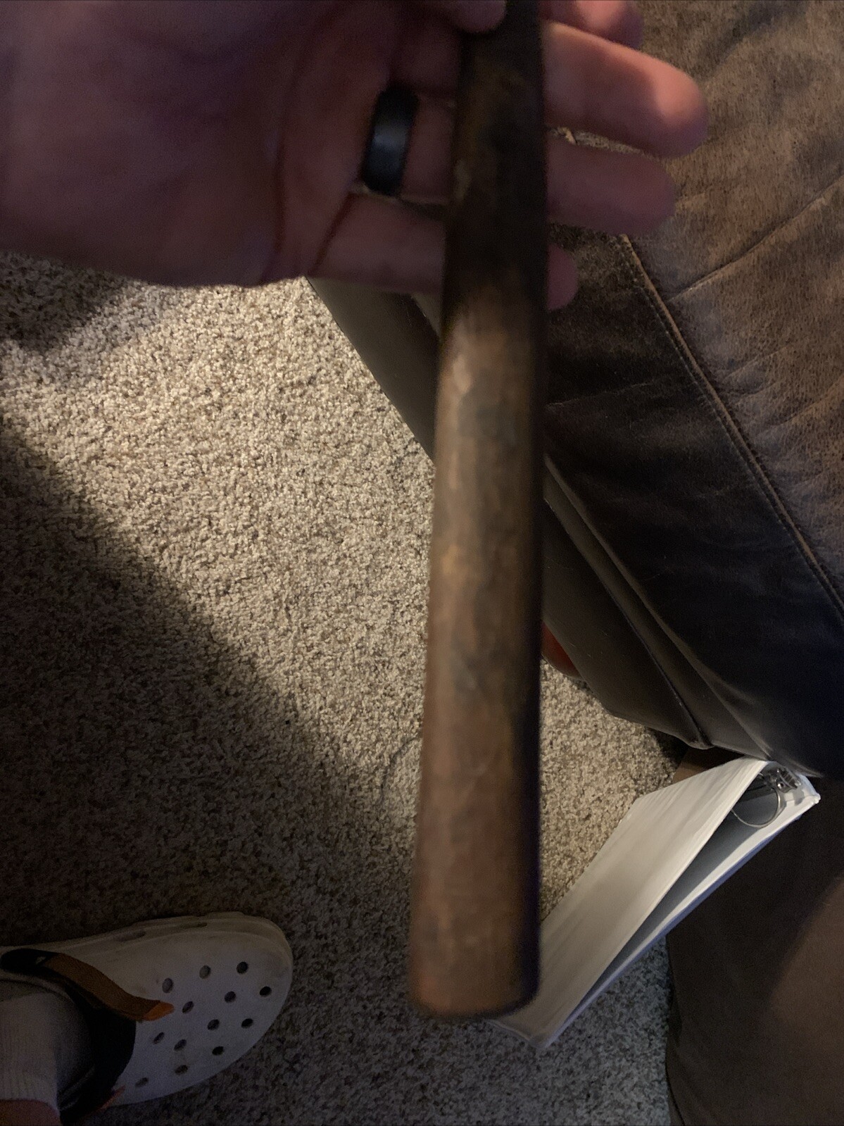 Very Old Vintage Tack Upholstery Hammer Wooden Handle, 12” Length