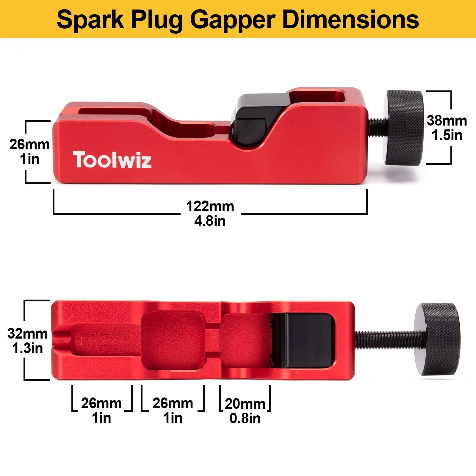 Spark Plug Gap Tool & Feeler Gauge Set – 10mm 12mm 14mm 16mm Gapping Tool, Valve
