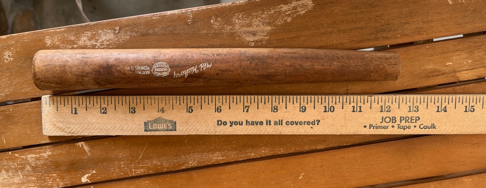 New Old Stock 12” Hickory Replacement Handle with 1 1/4 Handle 7/8” Eye