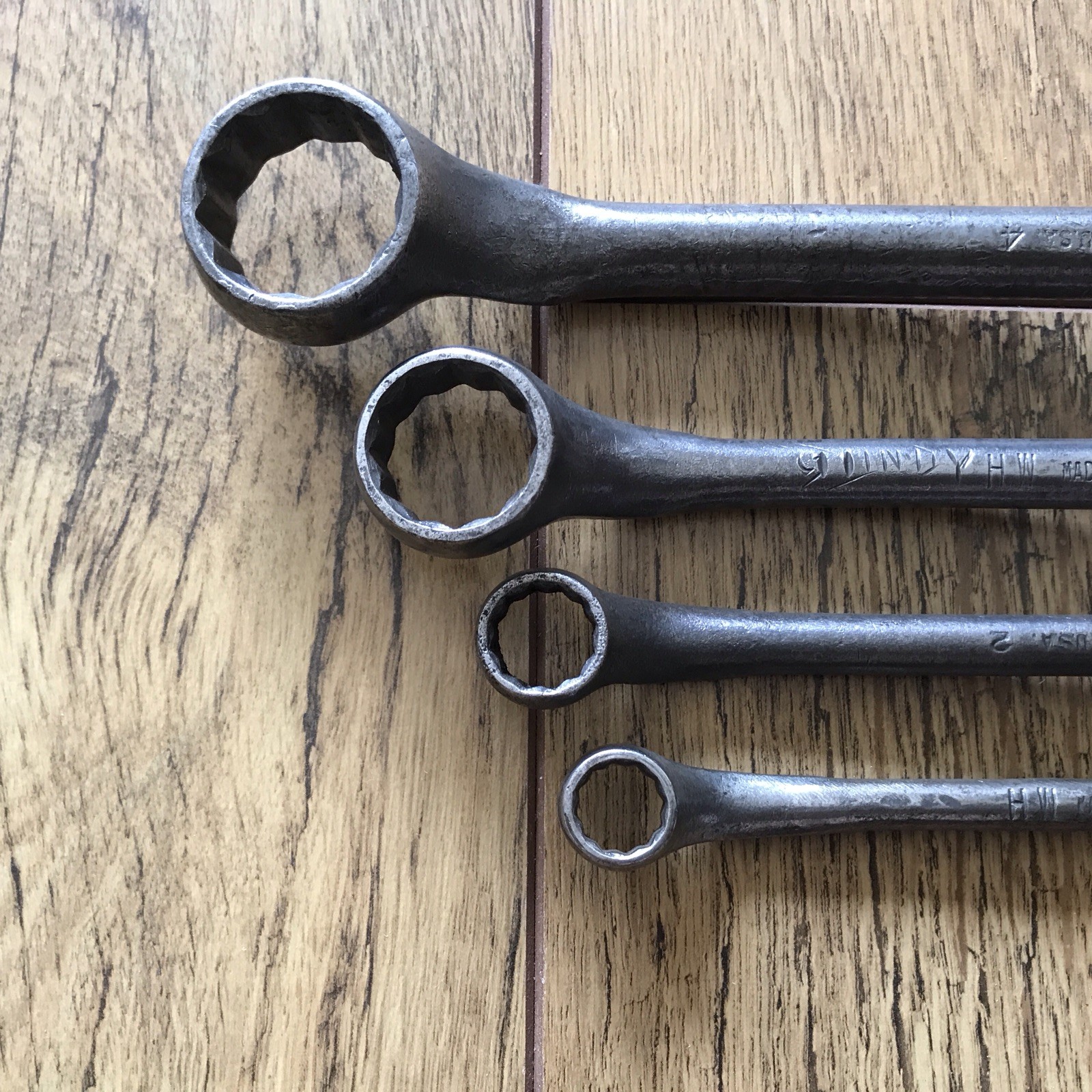 4 Vintage USA 🇺🇸 Hinsdale Whitworth Ring Spanner’s 9/16” To 1/8” W .