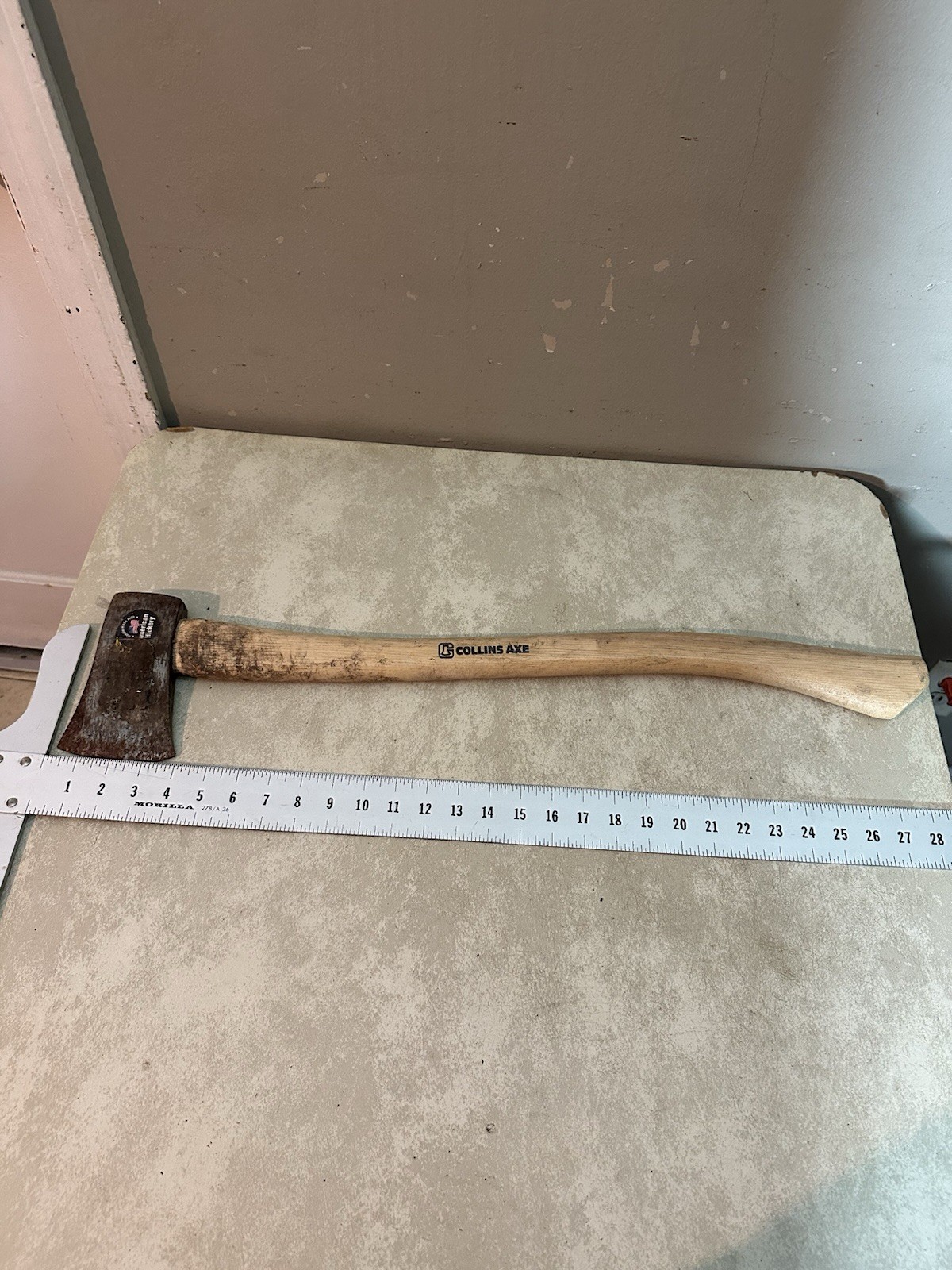 Collins single bit axe featuring an American hickory handle 2 1/4 Boys