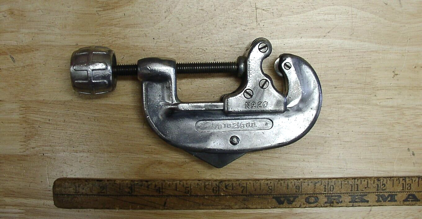 Old Used Tools Ridgid No.20 Tubing Cutter,5/8″-2-1/8″ O.D. Capacity,Lot 6,EXC